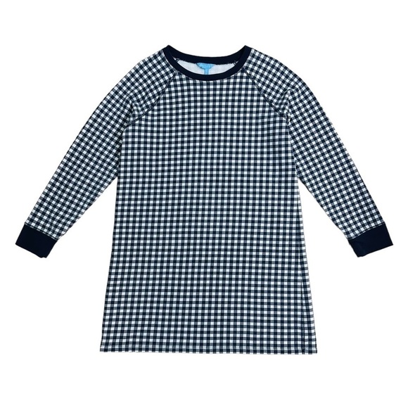 Draper James Sweater Dress Gingham Long Sleeve Mini Holiday Christmas Size Large - Picture 2 of 5